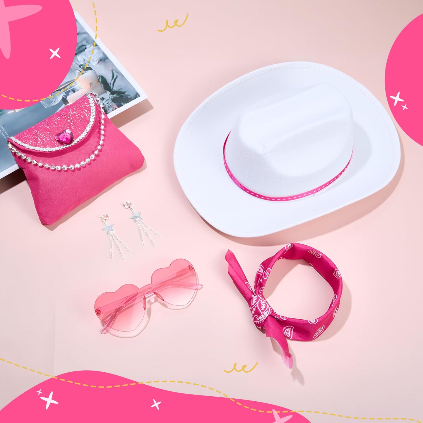 Cowgirl Costume Girls Kids Disco Outfits Movie Heroine Dress Up for Halloween Birthday Cosplay Party