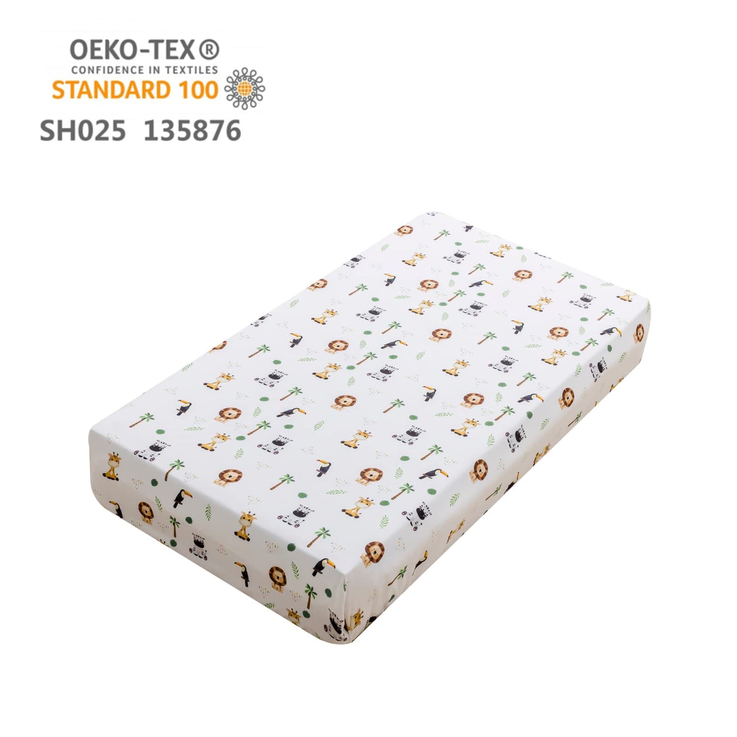 Cokouchyi Safari Animal Crib Bedding Set for Baby Boys Girls, 3-Piece Baby Crib Bedding Set, Standard Size Crib Set Including Crib Skirt, Sheet & Comforter