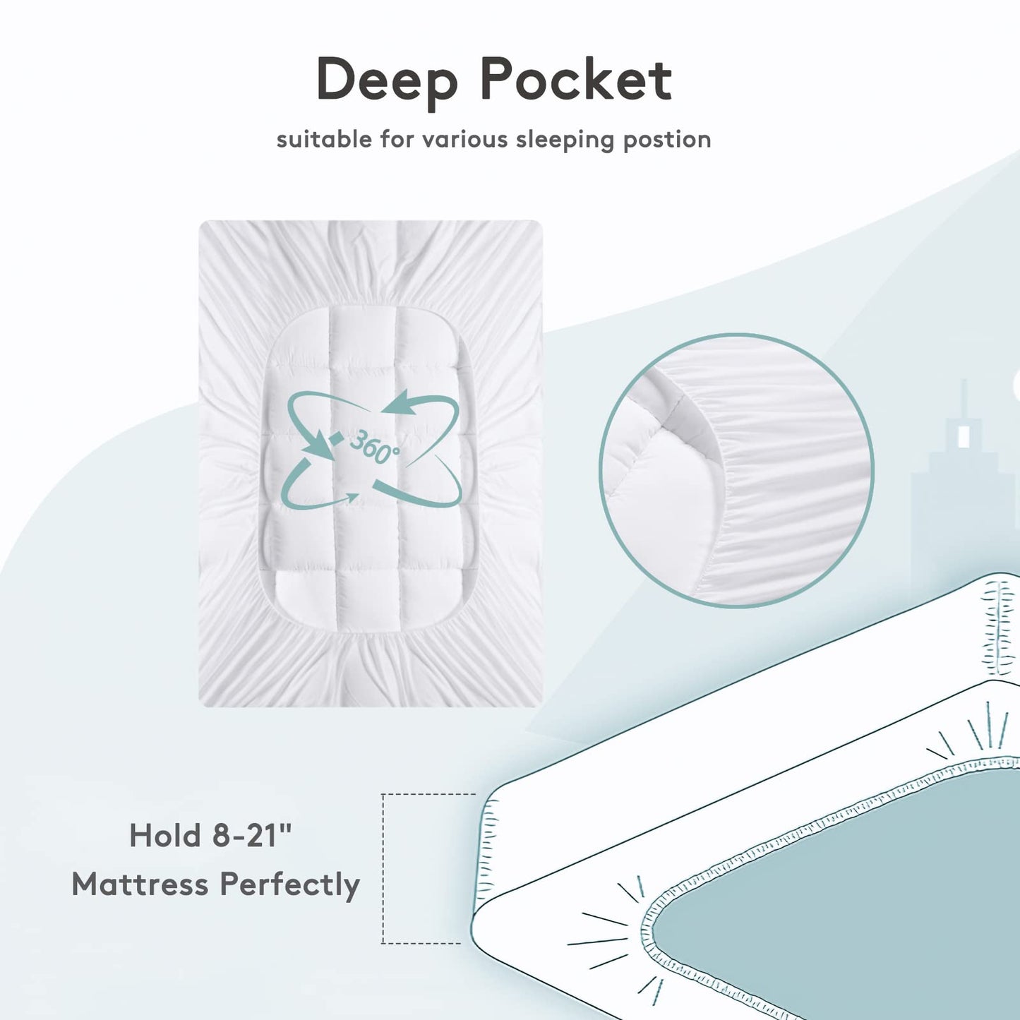 SameBed Mattress Topper King,Extra Thick Mattress Pad Cover for Back Pain,Cooling Mattress Protector with 8-21 Inch Deep Pocket,Overfilled Down Alternative Filling