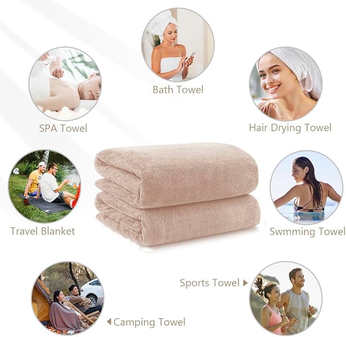 Orighty Microfiber Bath Towels Pack of 2