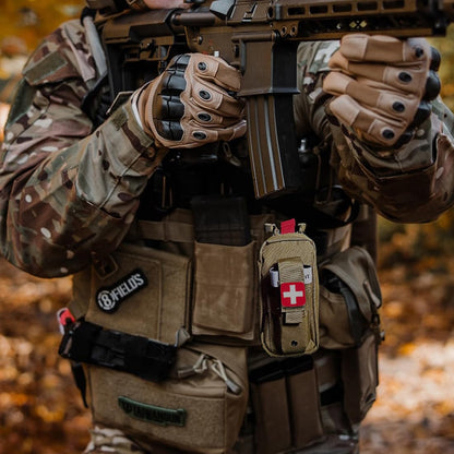 Med Kit Trauma Kit Bleeding Contral Pack, Emergency Survival First Aid Kits EMT IFAK Medical Pack for Severe Bleeding Control Military Camping and Hiking (Tan)