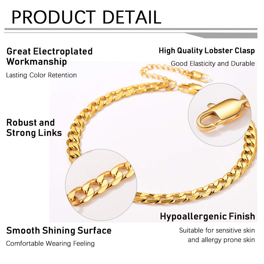 PROSTEEL Gold Cuban Link Anklets For Women Jewelry Summer Beach Foot Chain Anklet Stainless Steel Womens Ankle Bracelets