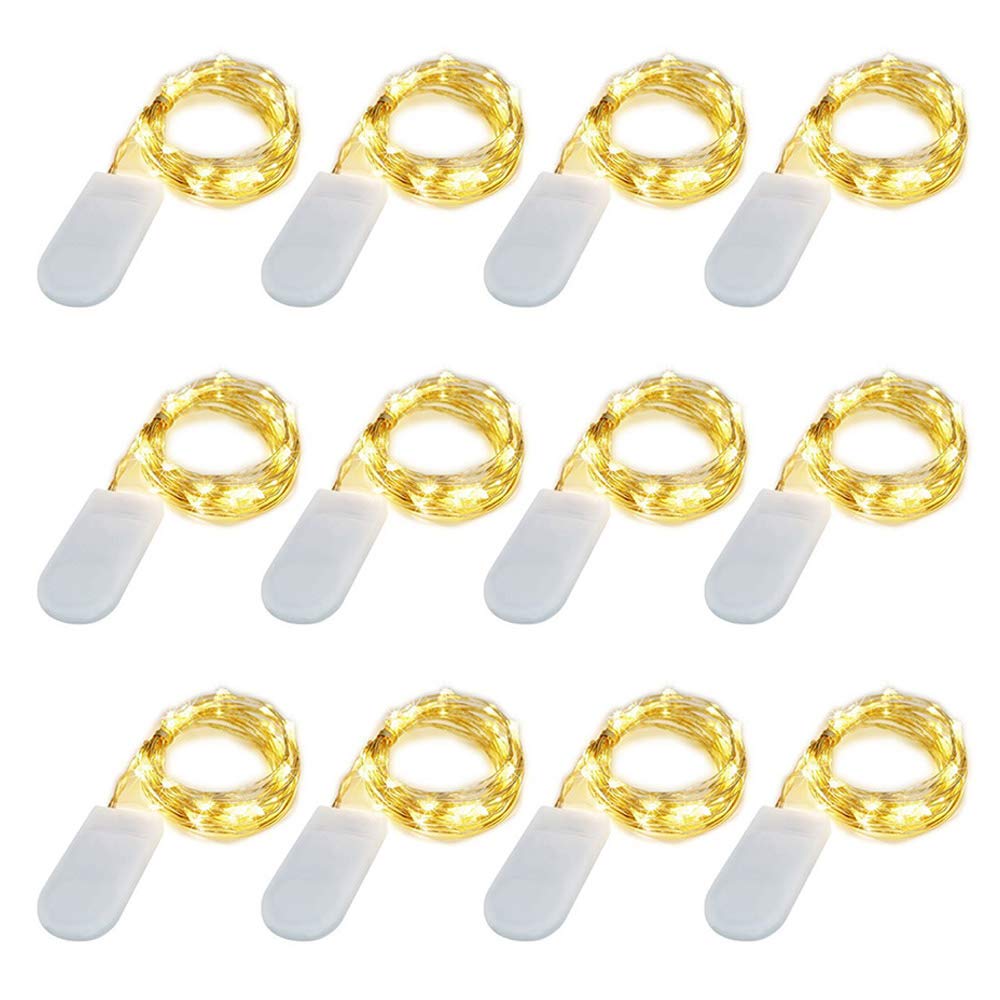 LIIDA [10-Pack] LED String Lights 3.5FT LED Moon Lights 20 Led Micro Lights On Silver Copper Wire for DIY Wedding Centerpiece Table Decoration Party (Warm White)