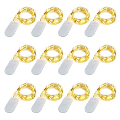 LIIDA [10-Pack] LED String Lights 3.5FT LED Moon Lights 20 Led Micro Lights On Silver Copper Wire for DIY Wedding Centerpiece Table Decoration Party (Warm White)