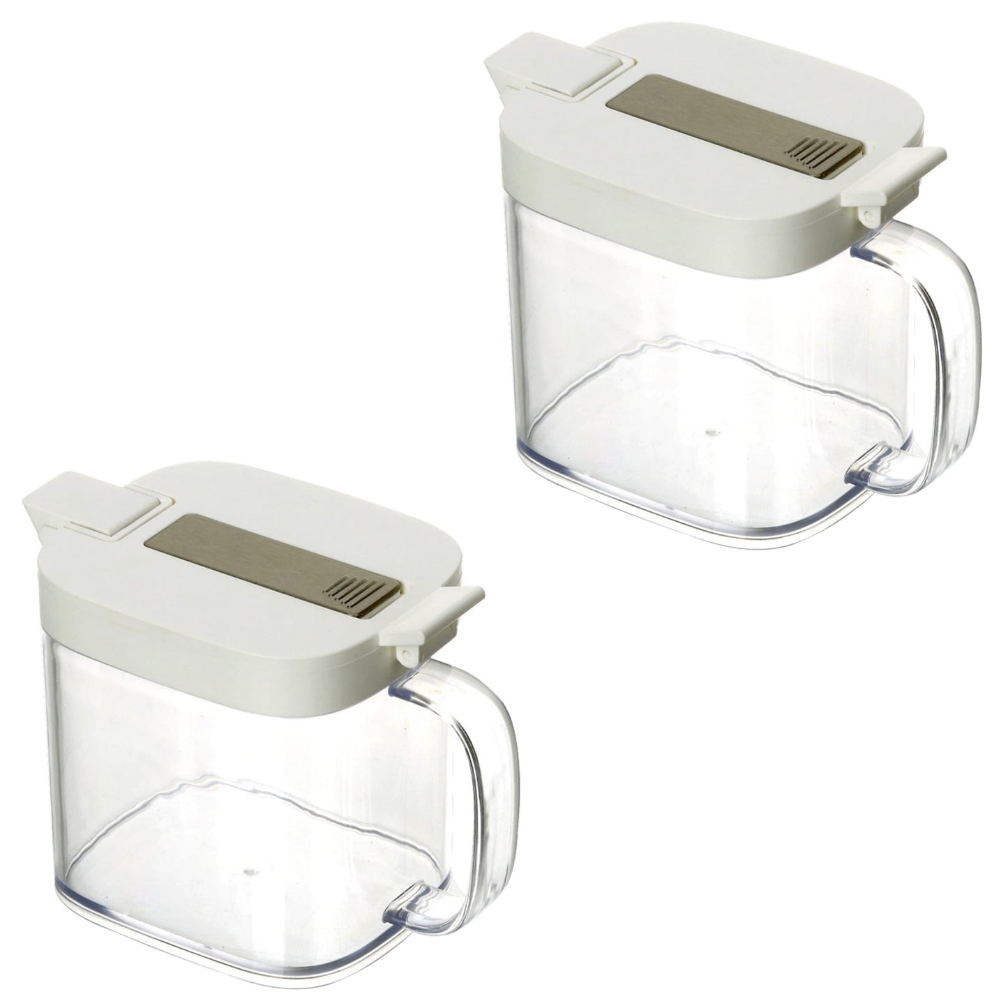 YBM Home Clear Condiment Canisters Pots with Lids and Spoons - Clear acrylic Large Seasoning Jar for Spices like Salt, Sugar, Pepper, and Seasonings, 12101-2