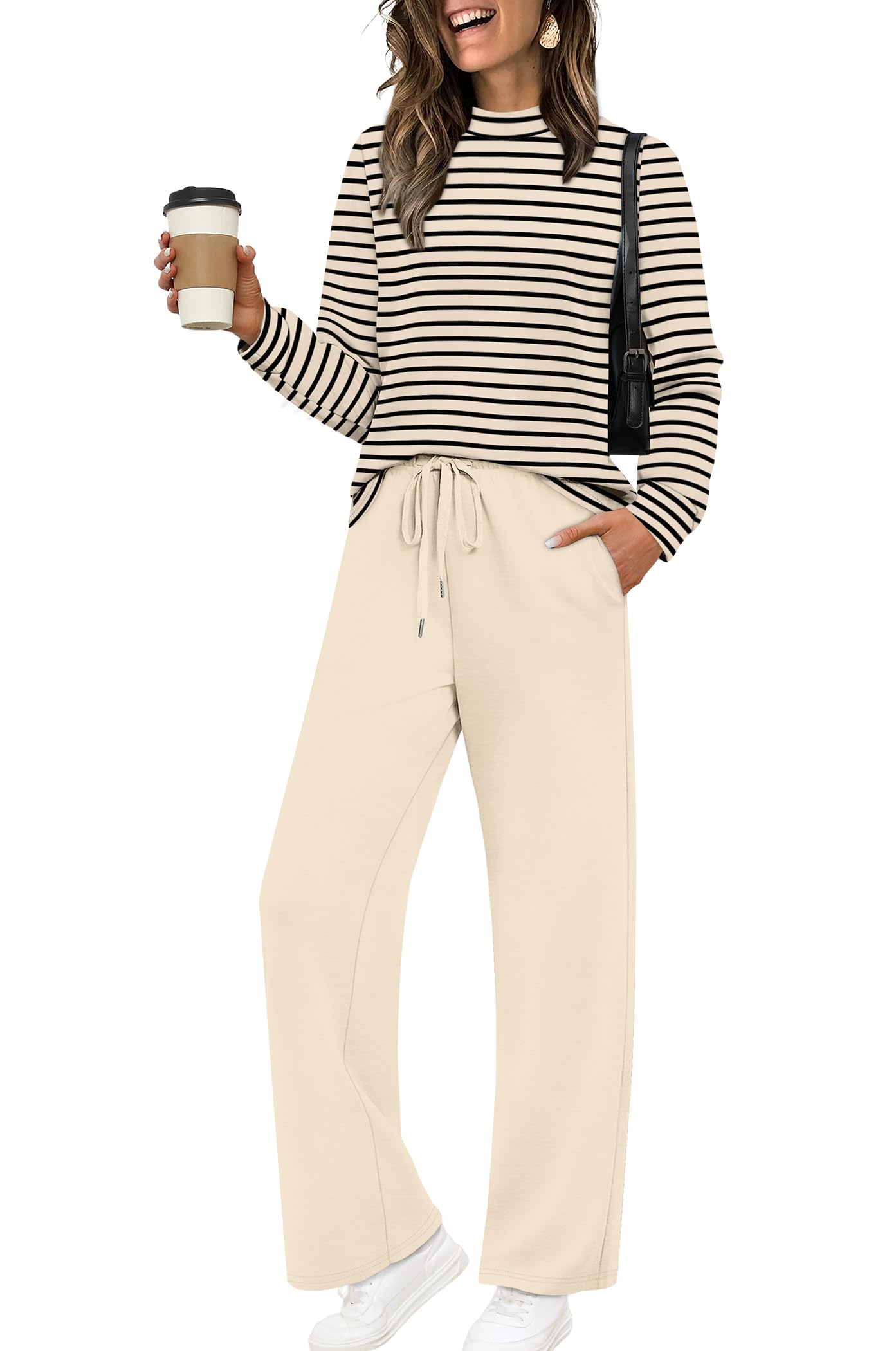 Sampeel Two Piece Sets for Women Mock Neck Matching Sets Loungewear Fall Clothes Travel Outfits Fashion 2025 XS-2XL