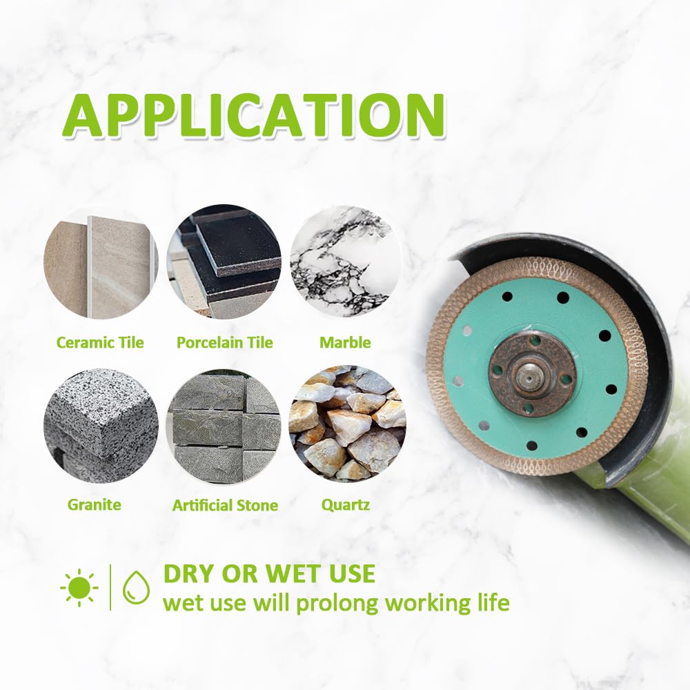 Tile Hole Saw Kit Diamond - (6/8/10/25/35/50/75/127mm Drill Bits+Finger Bit+Chamfer Bit+Adapter+Tile Blade) Diamond Hole Saw Kit for Porcelain Ceramic Marble Brick Granite,5/8"-11 Thread