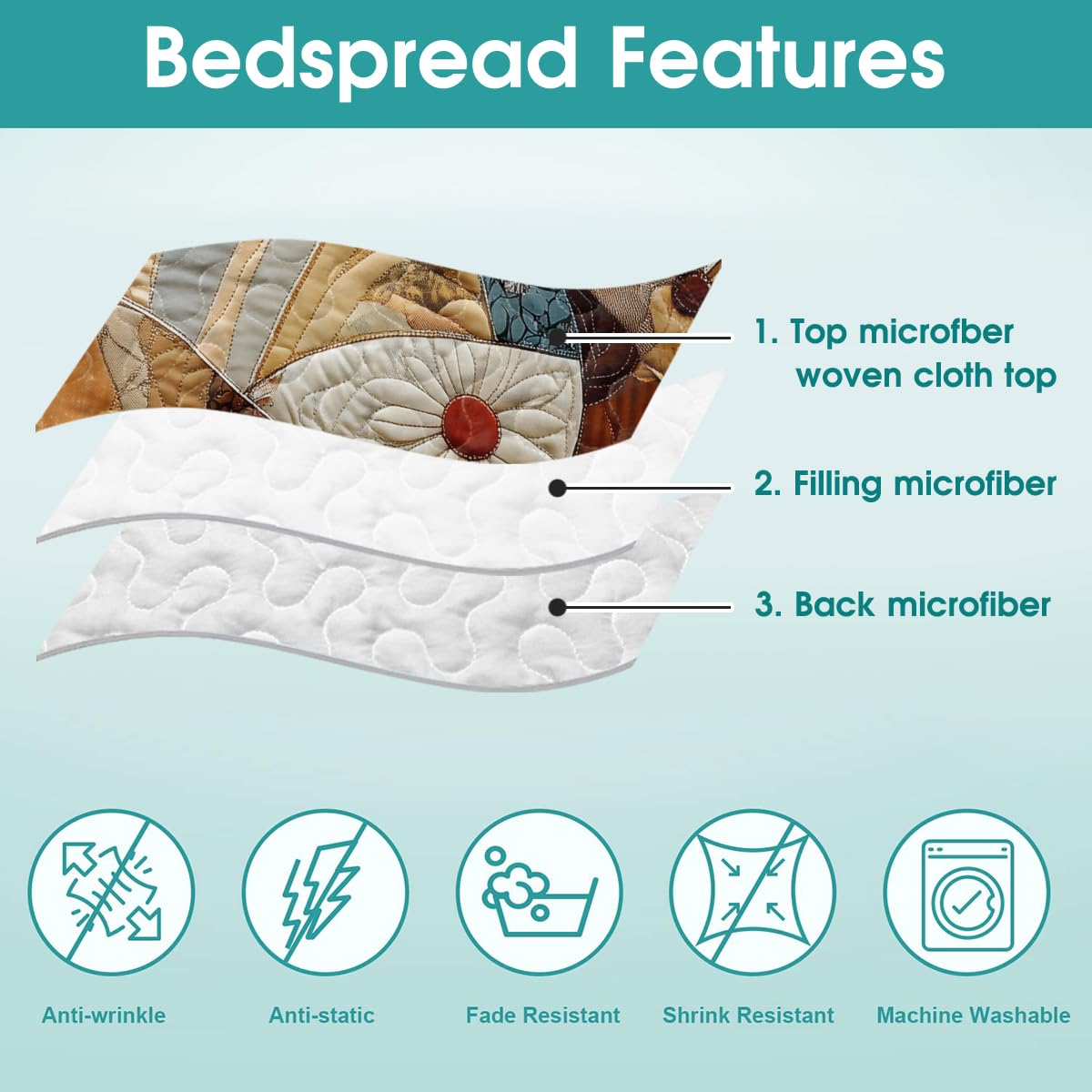 LUSHIS Patchwork Quilt Set, Patchwork Throw Bedspread Bed Sets - Animals Coverlet Sets All Season Soft Microfiber Lightweight Bedding Set (Horse)