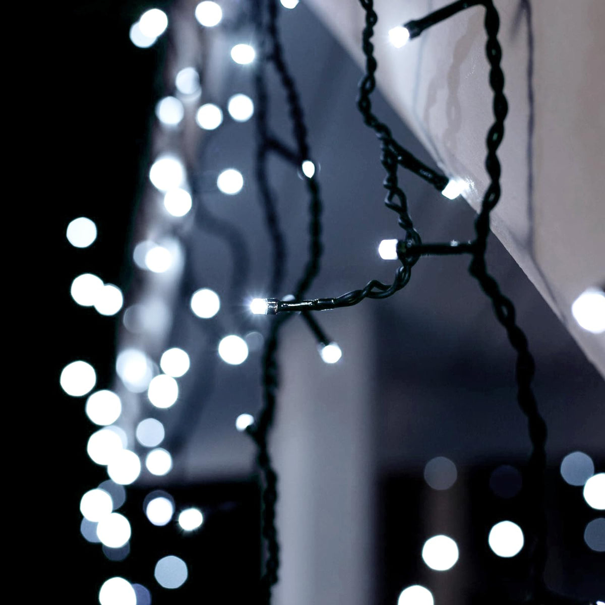Dailyart Solar String Lights Outdoor, 2 Pack 200 Led Solar Fairy Lights for Outside Waterproof 145ft Cool White Solar Lights 8 Lighting Mode Solar String Lights for Outside,Garden,Courtyards,Trees