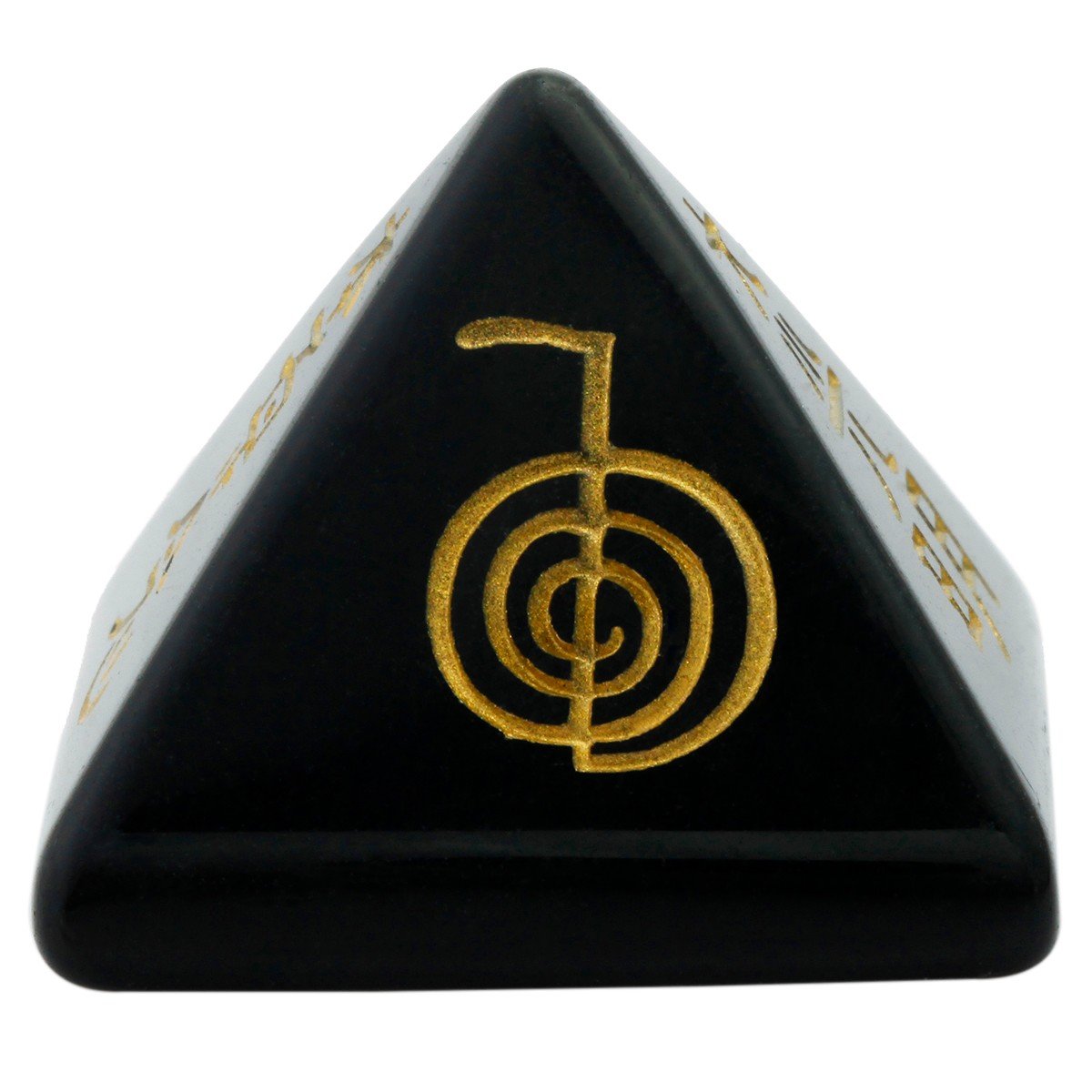 Rockcloud Healing Crystal Black Obsidian Orgone Chakra Pyramid Metaphysical Stone Figurine