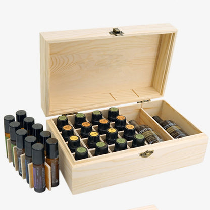 RoseFlower Wooden Portable Essential Oil Storage Box Home Fragrance Carrier Case, Holds 36 Bottles for 10, 15, 20, 50ml - Aromatherapy Organizer Nail Polish Fragrance Container - Keep Your Oils Safe