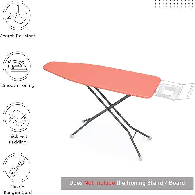 Encasa XO Ironing Board Cover and Pad 54"x15" - 4mm Felt Large Iron Board Cover