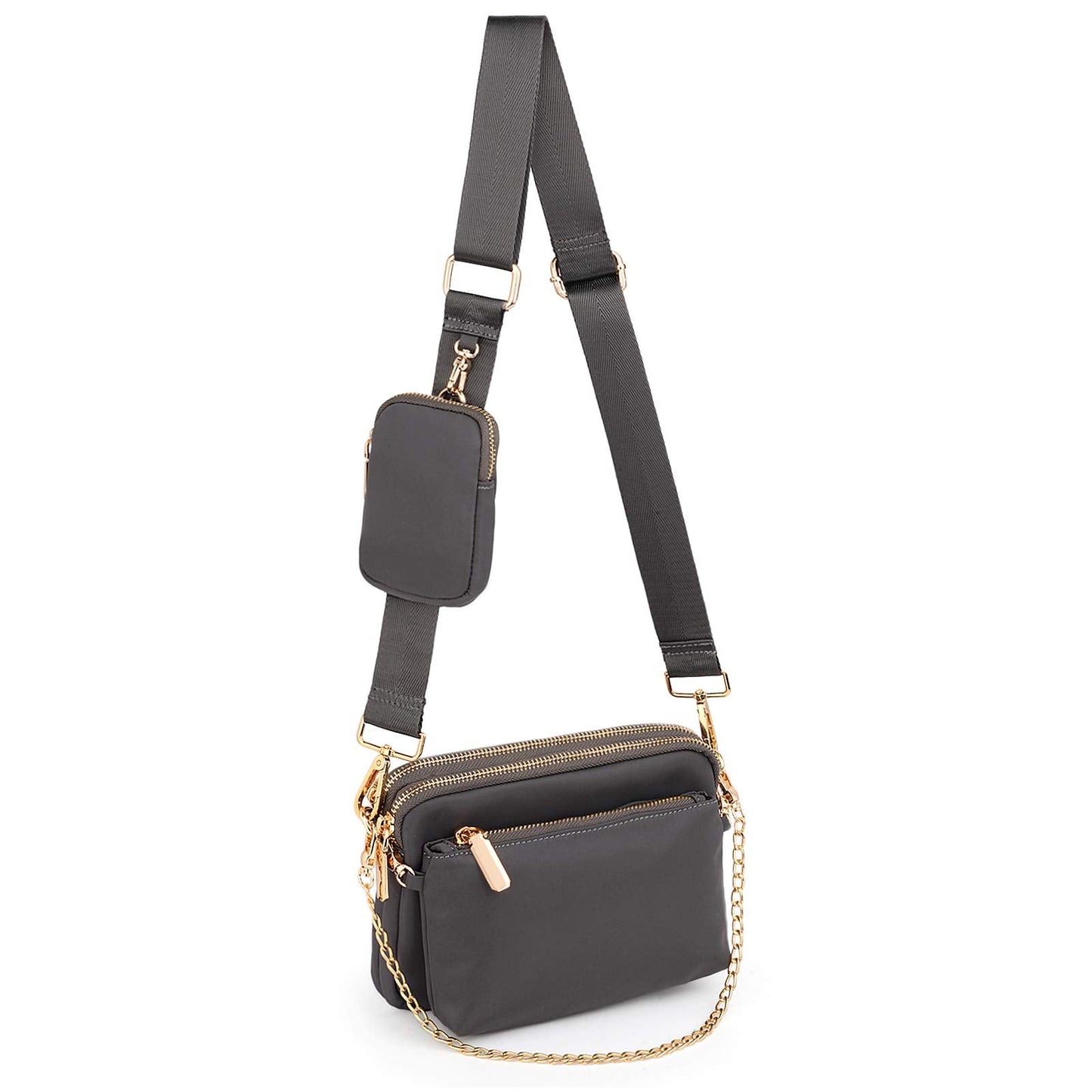 UTO Small Crossbody Bags for Women 3 in 1 Trendy Belt Purse Fashion Designer Mini Cute Sling Fanny Chest Pack