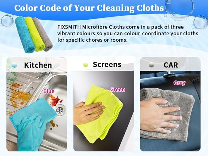 FIXSMITH Shop Towels-400 Pack, 12 x 16 in Microfiber Cleaning Cloth, Highly