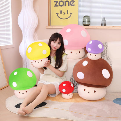 Yeqivo Cute Mushroom Plush Toy, Purple Mushroom Plush Pillow 3D Soft Mushroom Plushie, Mushroom Hugging Plush Pillow Gift for Girls Kids Home Mushroom Decor Christmas Birthday 35cm