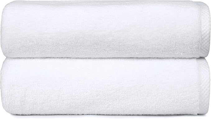 Amazon Basics Lightweight Quick-Dry Bath Towel, 100% Cotton, 2 Piece