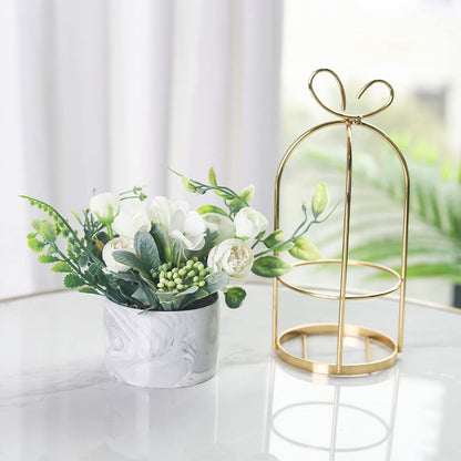 Hobyhoon Artificial Silk Flowers with Vase Fake Hydrangea & Chrysanthemum Floral Arrangement for Home Wedding Decor, Table Centerpiece, Living Room Desk Decoration