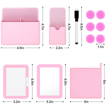 School Locker Organizer, Pink to School Essentials Locker Accessories for Girls, Locker Set Includes Locker Shelf, Locker Mirror, Whiteboard (Pink)