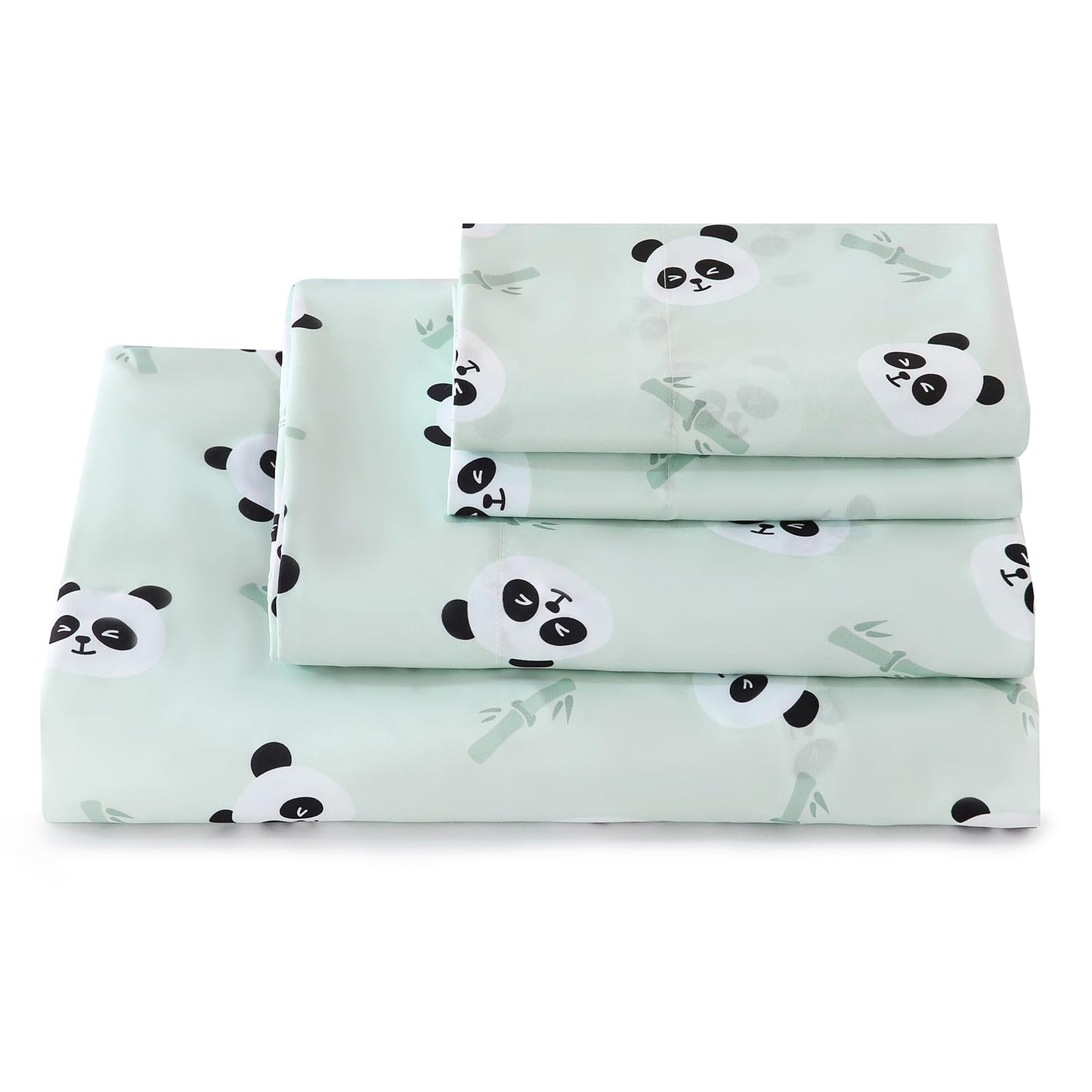 ChicView Twin Sheet Set Kids,3 Pieces Breathable Soft Microfiber Bedsheets for Child Boys Girls, Anti Pilling Deep Pockets Easy Care Bed Sheets, Panda