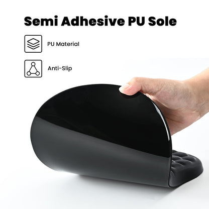 EooCoo Mouse Pad Wrist Support with Massage Design, Ergonomic Mouse Mat Gaming, Wrist Rest Pain Relief Mousepad with Memory Foam & Non-Slip PU Base, Home Office Accessories (12x8 inch,Black)
