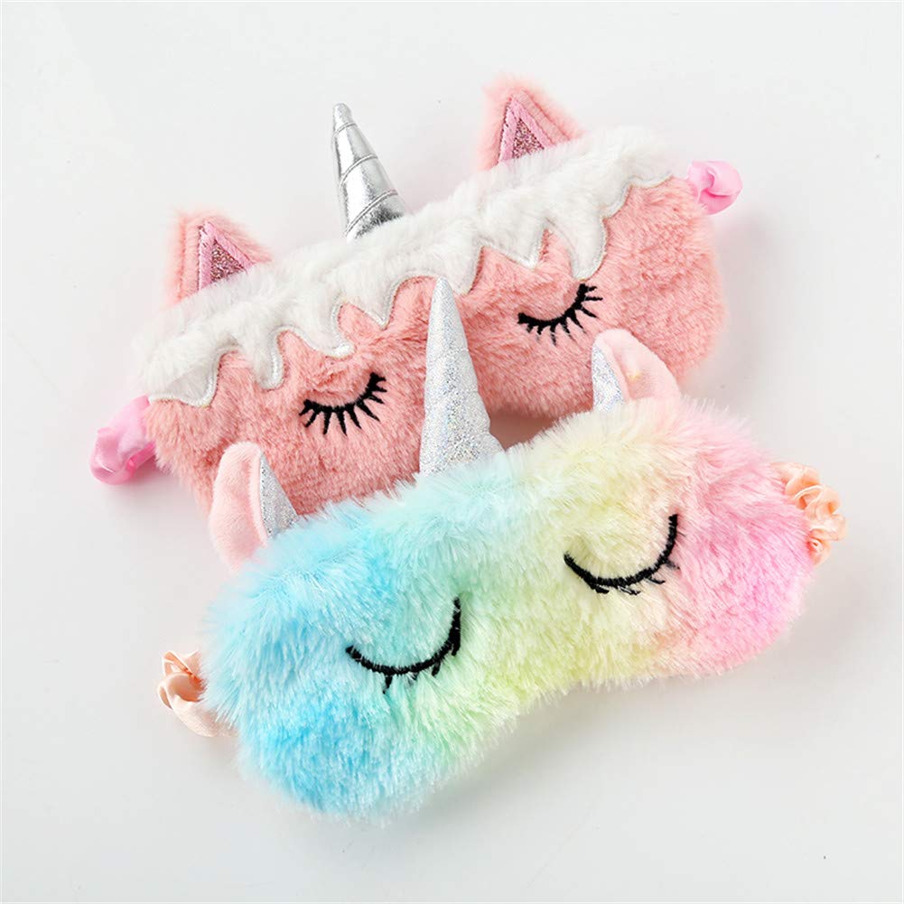 Cute Animal Sleeping Mask Soft Plush Blindfold Cute Rabbit Panda Koala Eye Cover Eyeshade for Kids Teens Girls Women (Flamingo)