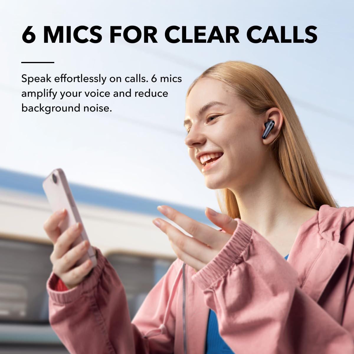 Soundcore by Anker Liberty 4 NC Wireless Noise Cancelling Earbuds, 98.5% Reduction, Adaptive to Ears and Environment, Hi-Res Sound, 50H Battery, Charging, Bluetooth 5.3