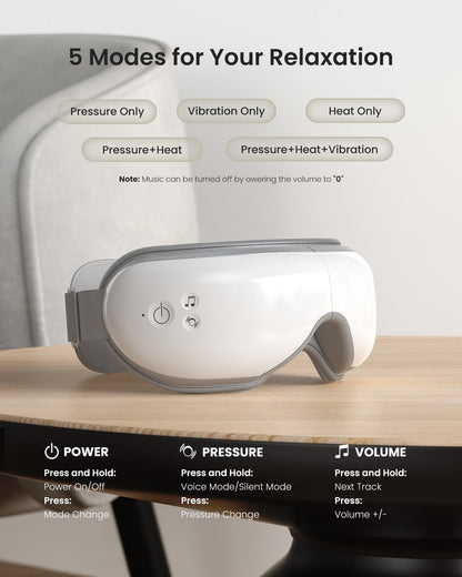 RENPHO Eye Massager with Heat, Valentines Day Gifts for Her Him Birthday Gifts for Women Mom, FSA Eligible HSA Eye Mask for Migraine,Sleep Mask for Dry Eyes Relax, Handheld Massager Eyeris 1