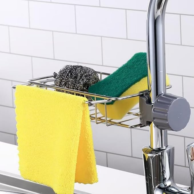 Sponge Holder for Kitchen Sink, Drying Rack for Sponges and Bottles