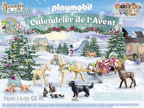 Playmobil 71345 Advent Calendar - Christmas Sleigh Ride, Countdown to Christmas, Includes 24 doors to open each day in December, Christmas toy for children ages 4 years+
