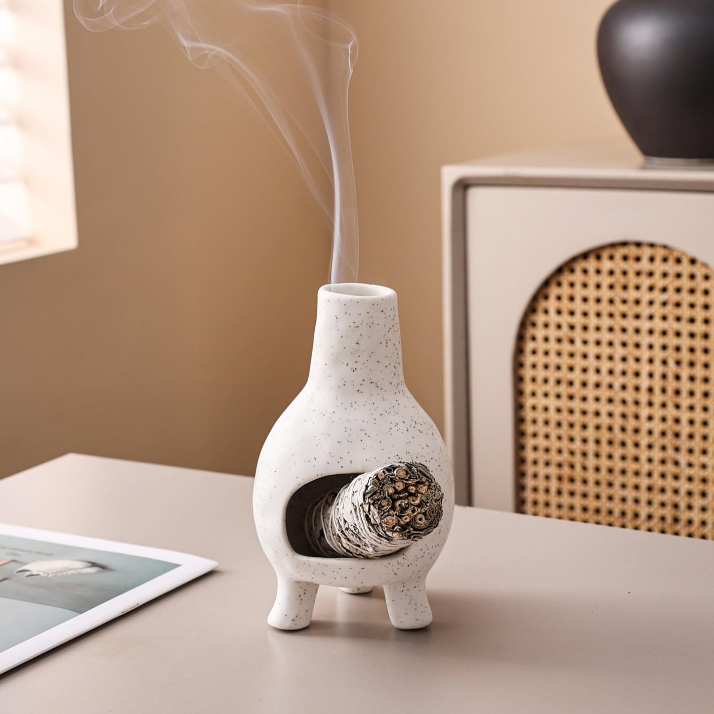 Palo Santo Holder Burner - Mini Chimenea Incense Dish for Meditation Décor - Palo Santo Holder for Burn Palo Santo Sticks,Cones, Birthday Gifts for mom Women