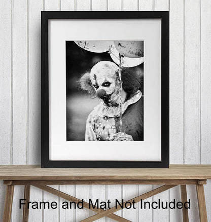 Scary Clown - Creepy Clown - Gothic Wall Art - Gothic Decorations - Goth Wall Decor - Goth Room Decor - Satanic Artwork - 8x10 Horror Movie Poster