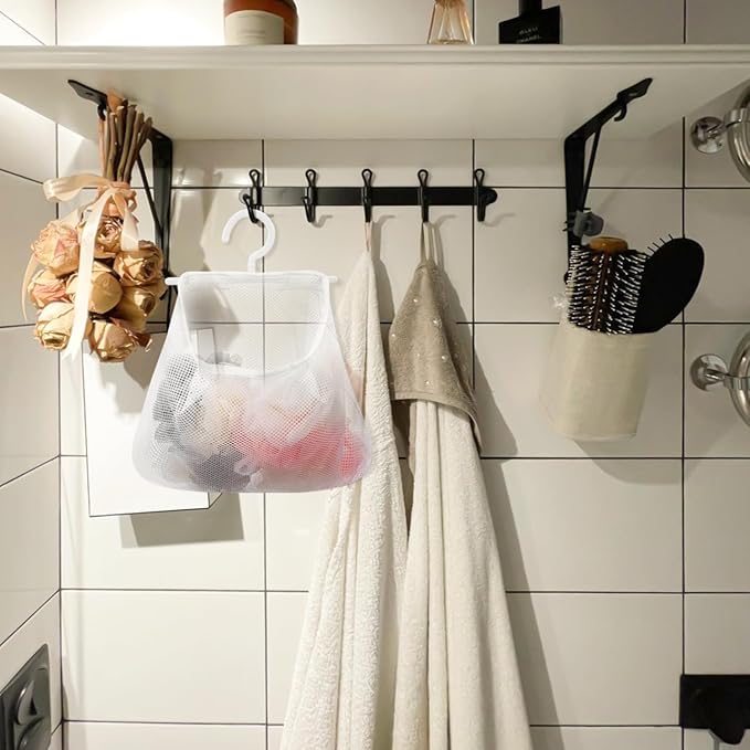 Mesh Storage Hanging Bag with Swiveling Hook