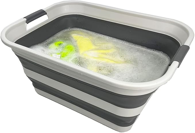 SAMMART Collapsible Plastic Laundry Basket
