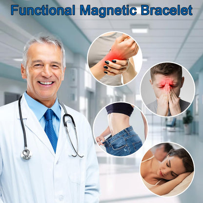 Vicmag 3X Magnetic Bracelet for Men Pure Titanium Bracelet 3500 Gauss Ultra Strength Magnets Adjustable Wristband with Adjustment Tool & Gift Box (Pure Titanium Black)