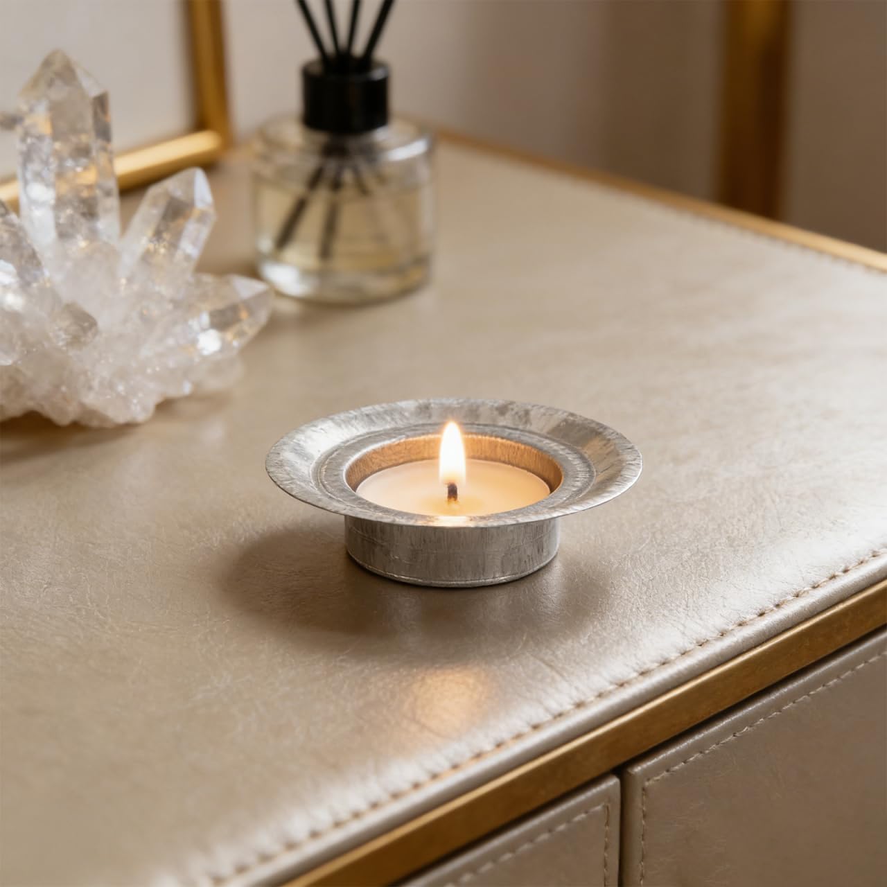 Luxshiny 10Pcs Silver Metal Candle Holder Inserts for Jars Tea Light Candle Holders Decorative Jar Lid Cup Stable Design Easy Clean 2.67 X 2.67 X 0.59 Inch