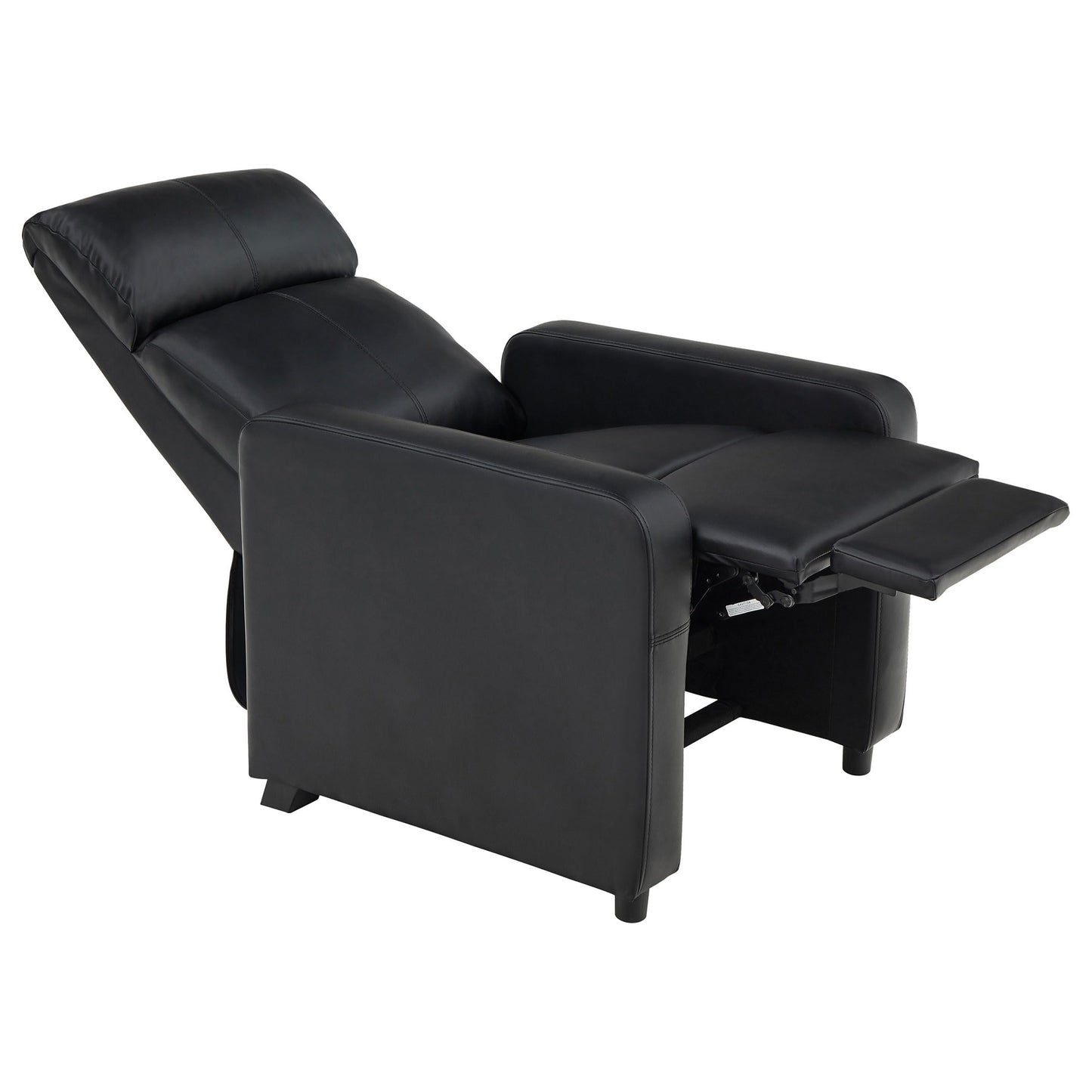 Coaster Home Furnishings - Toohey - Faux Leather - 5-Piece Theater Seating with Consoles and Recliners with Tufted Backrests and Slim Track Armrests - Living Room, Home Theater - Black - 600181-S3A