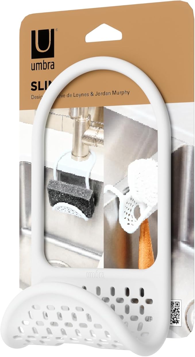 Umbra Sling Kitchen Sink Caddy Sponge Holder, Hangs Over Faucet or Divider