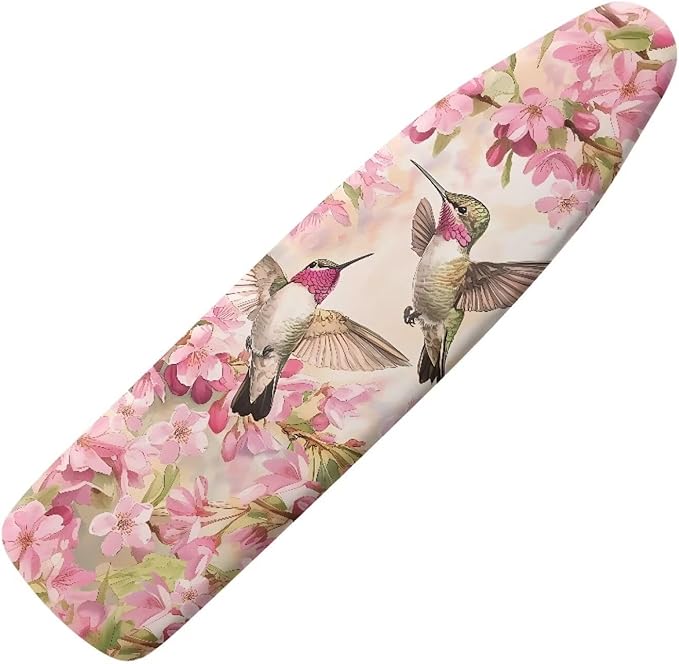 Flower Hummingbird Cover for Ironing Board Non Stick Scorch Ironing Board Cover