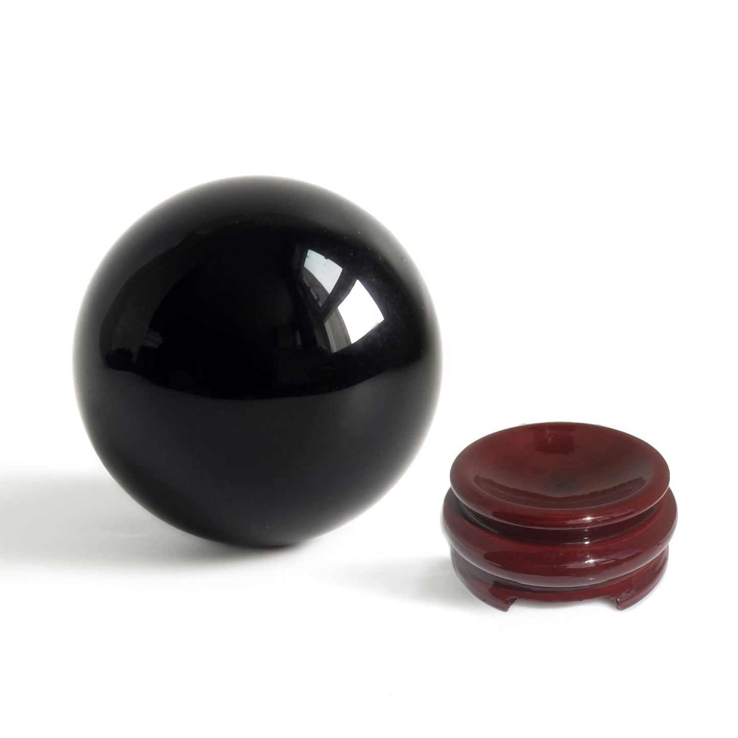 Mina Heal Obsidian Sphere for Meditation, Feng Shui, and Energy Healing – Black Crystal Ball for Divination