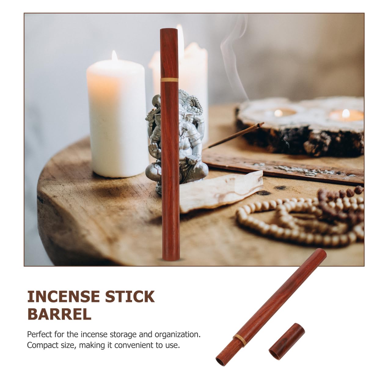 Healifty Incense Tube Holder Portable Creative Storage Container for Home Office Travel Lightweight Decorative Incense Stick Organizer with Smooth Surface 9.64X0.78X0.78 Inch