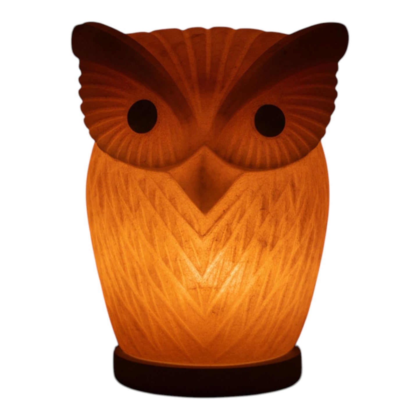 Himalayan Salt Lamp Owl Shape – 7 Inch High, 4.4 lbs, Hand-Crafted Natural Pink Rock Salt Lamp with Wooden Base & Dimmer Cable
