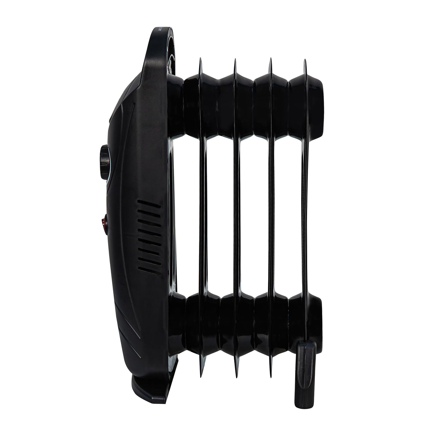 Russell Hobbs 650W Oil Filled Radiator, 5 Fin Portable Electric Heater - Black, Adjustable Thermostat, Safety Cut-off, 10 m sq Room Size, RHOFR3001, 2 Year Guarantee