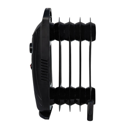 Russell Hobbs 650W Oil Filled Radiator, 5 Fin Portable Electric Heater - Black, Adjustable Thermostat, Safety Cut-off, 10 m sq Room Size, RHOFR3001, 2 Year Guarantee