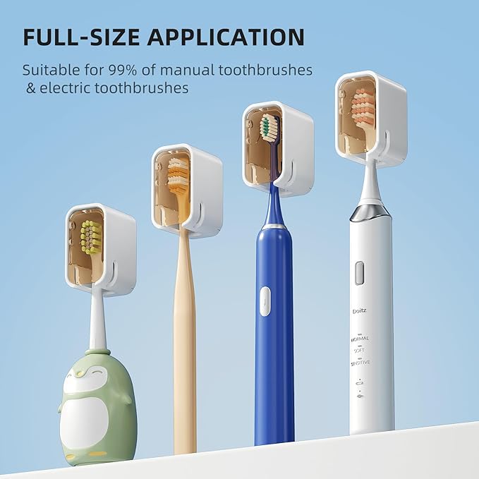 Travel Toothbrush Head Cover 2PCS, Electric Toothbrush Covers Caps, Ventilated