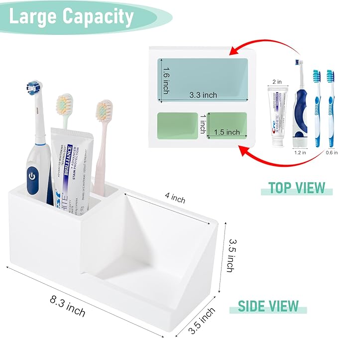 Diatomite Toothbrush Holders for Bathrooms, Quick Dry Electric Tooth Brush and