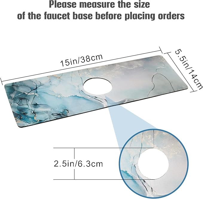 Sink Faucet Absorbing Mat, 2 Pack Drying Mat Around Faucet Sink Splash Guard