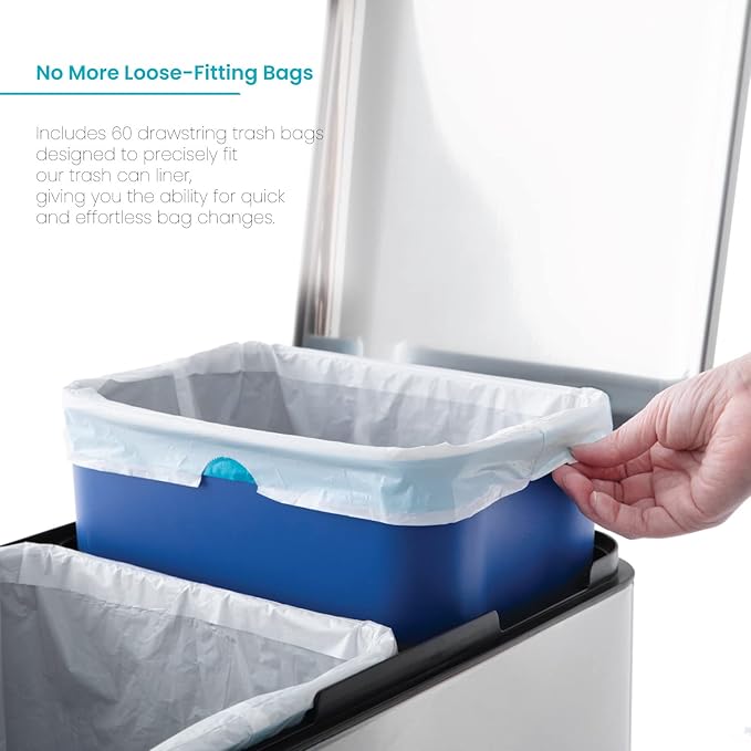 Home Zone Living 2-Pack 5 Gallon Kitchen Trash Bags