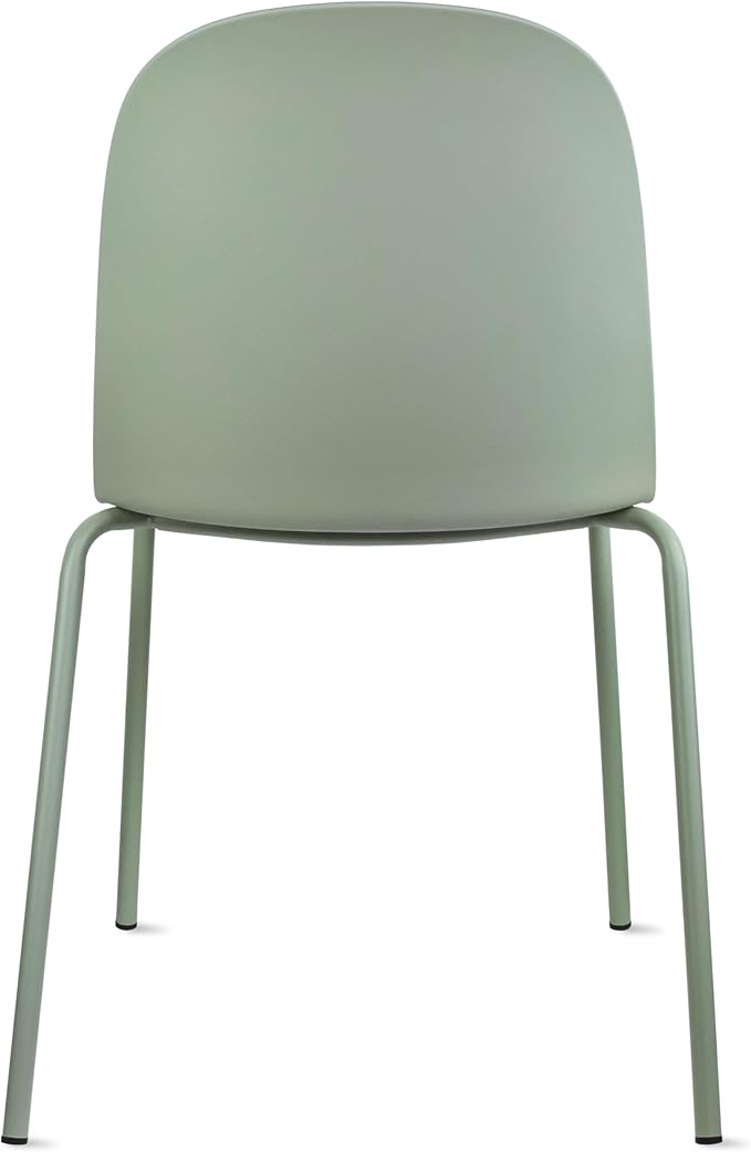 2xhome Modern Stackable Armless Dining Chair | Plastic Shell Seat with Metal Legs | Indoor or Outdoor Use | Home Kitchen Patio (1, Green, No Padding)