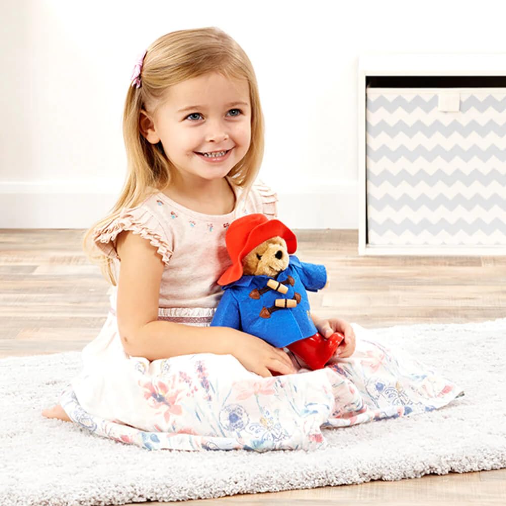 Rainbow Designs Classic Paddington Bear with Boots - 25cm Standing Plush Character - Soft & Cuddly Paddington Teddy Bear with Iconic Duffle Coat, Bush Hat & Shiny Red