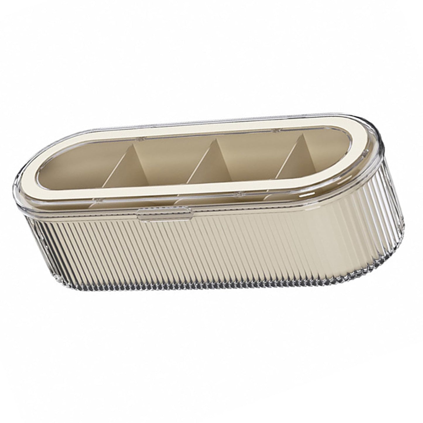 Buachois 4 Dividers Condiment Pot with 4 Spoons, PP and PET Container Condiment Box with Lid for Store Salt Cinnamon Cumin Parsley Flakes
